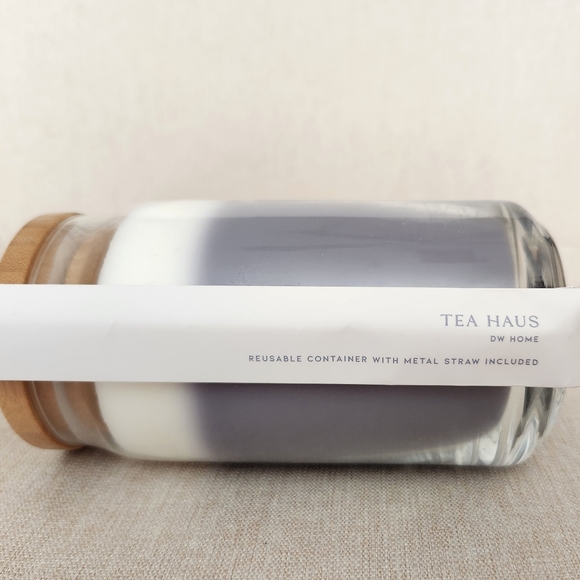 DW Home Earl Grey Tea Scented Candle in Reusable Glass Cup w/ Metal Straw - Picture 4 of 7